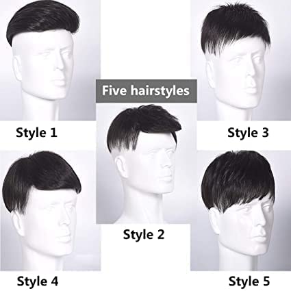 100% Human Hair Toupee for Men - AHS Monofilament Non-Surgical Hair Replacement System | Durable Hair Patch (7x5) with Tape, Clips & Glue Options | Perfect for Daily Wear, Special Occasions & Hair Loss Solutions