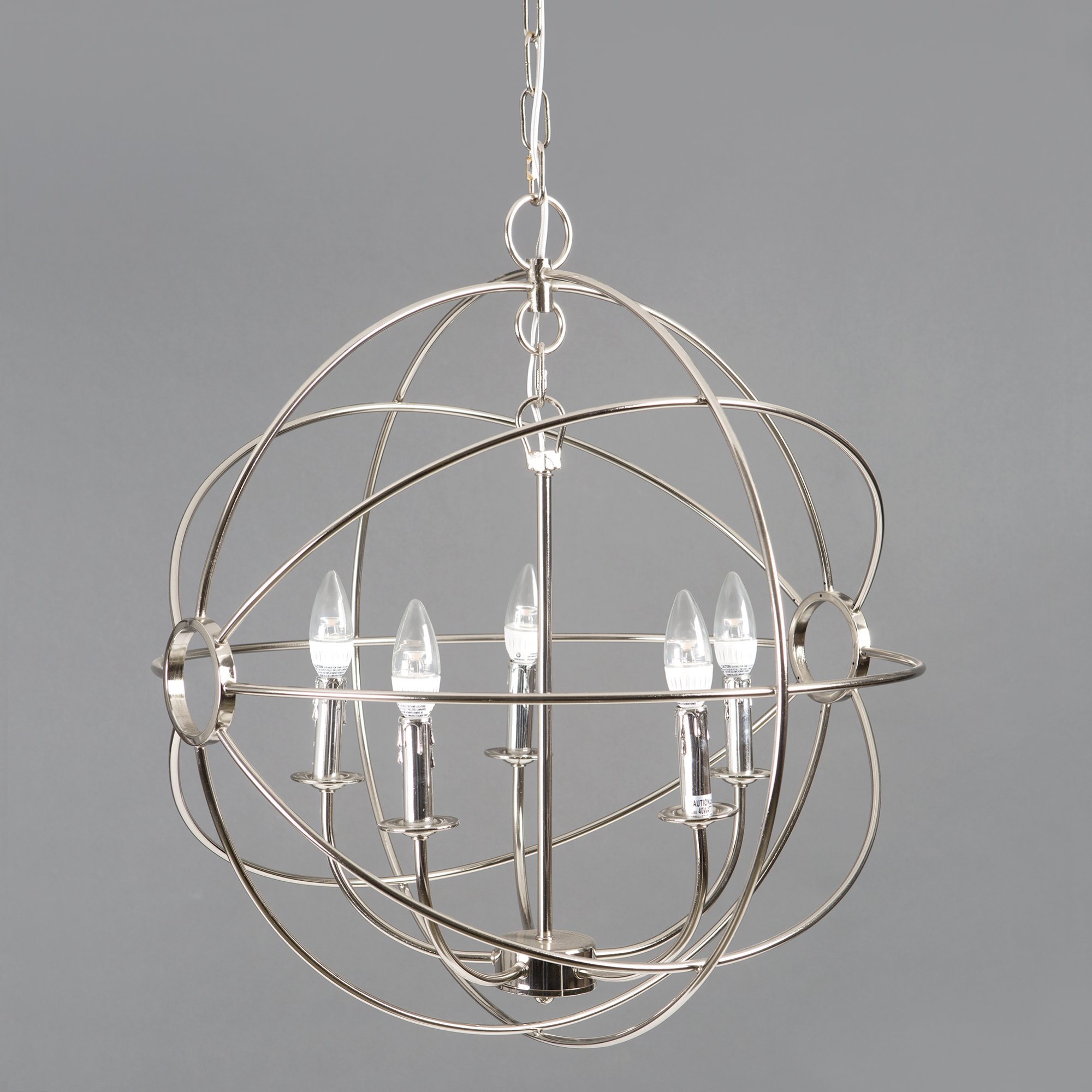 Yosemite Home Decor SCFP2005-5-SN 5-Light Mini Chandelier with Nickel Finish - Perfect for Dining Room, Bedroom, or Entryway Lighting