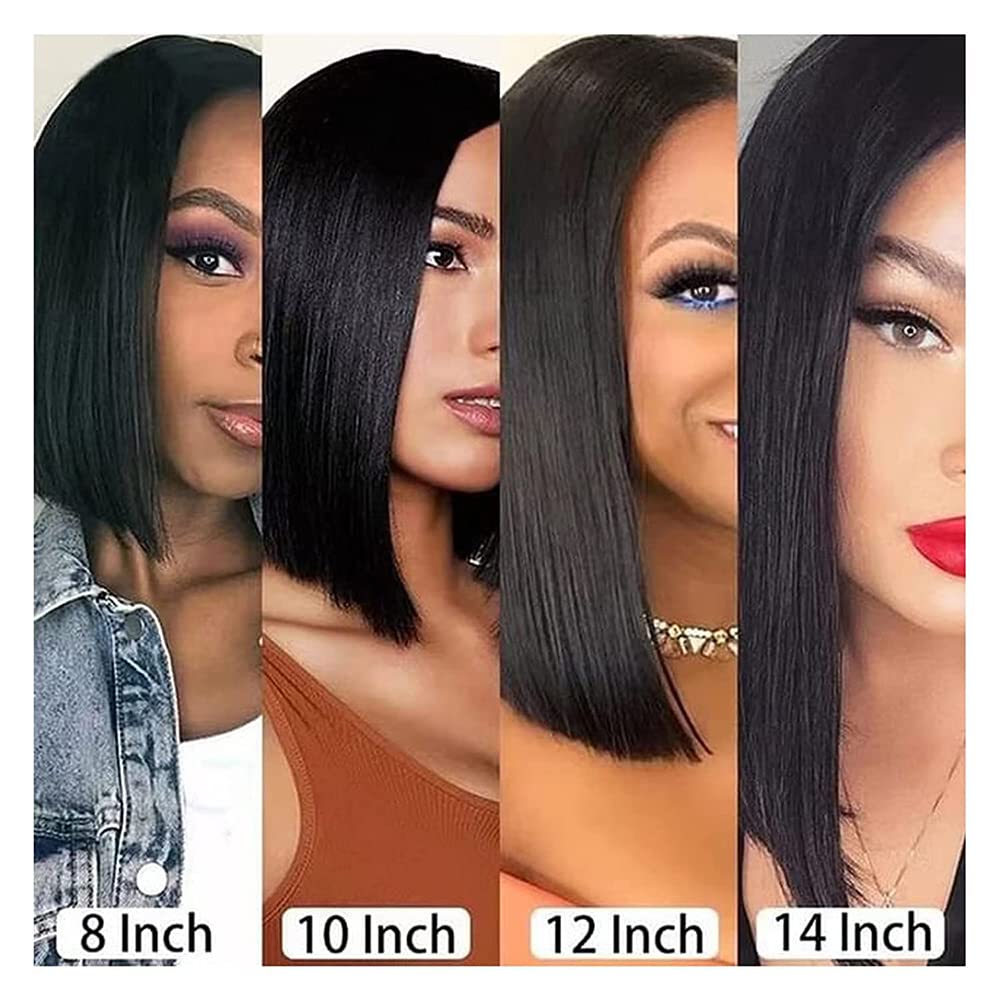 13x4 Lace Front Human Hair Wigs for Black Women - Short Straight Bob 10 Inch Glueless Wig 150% Density with Pre-Plucked Hairline & Baby Hair | Natural Look for Daily Wear, Parties & Special Occasions