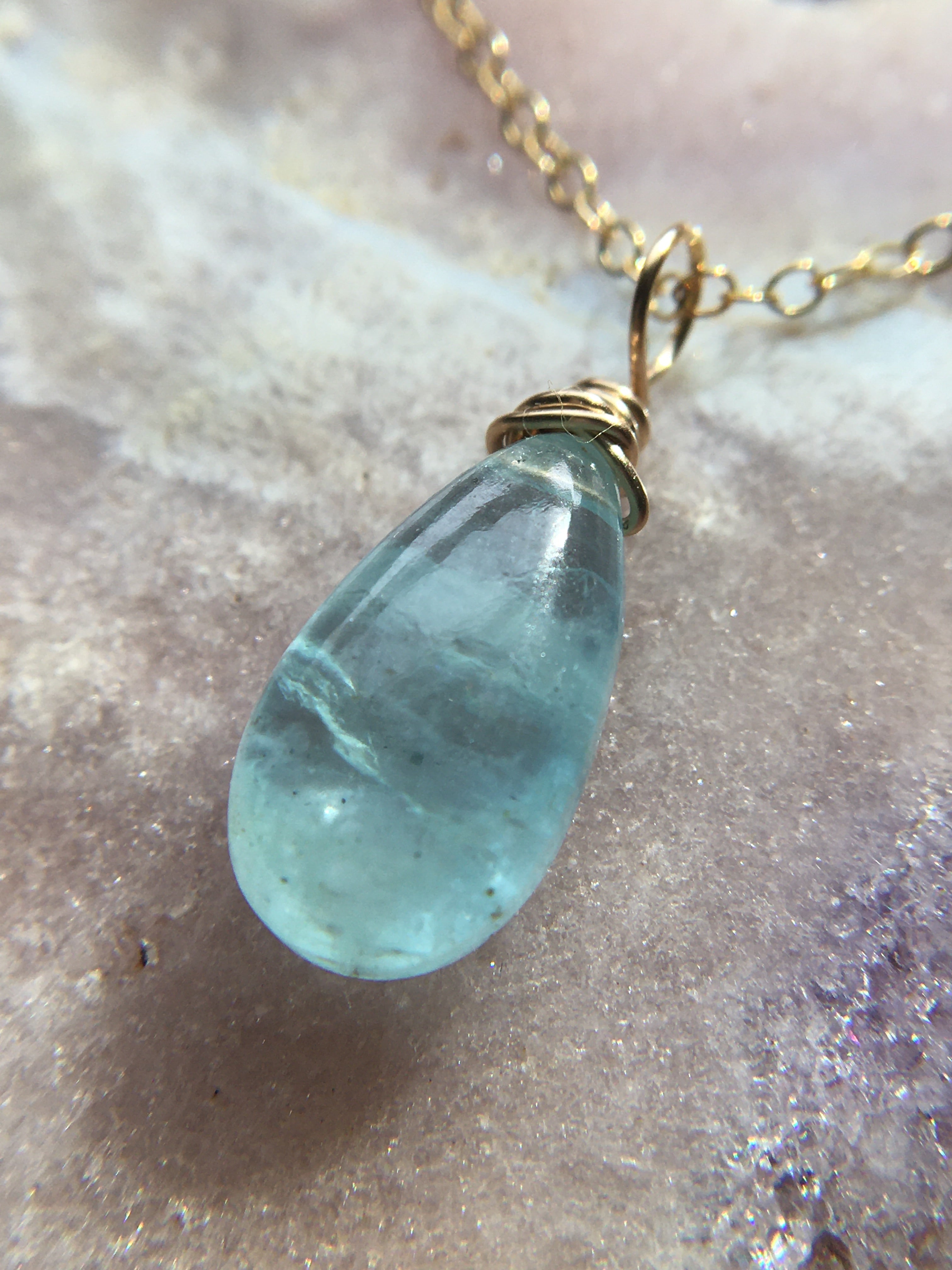 Elegant Aquamarine Pendant Necklace - March Birthstone Jewelry for Women | Perfect Birthday Gift, Anniversary Present & Everyday Wear