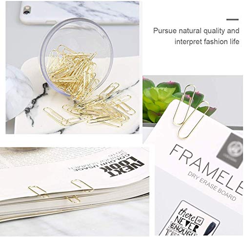 Round Magnetic Paper Clip Holder - 28mm with 100 Paper Clips - Marble Design for Office Desk Organization & Document Management