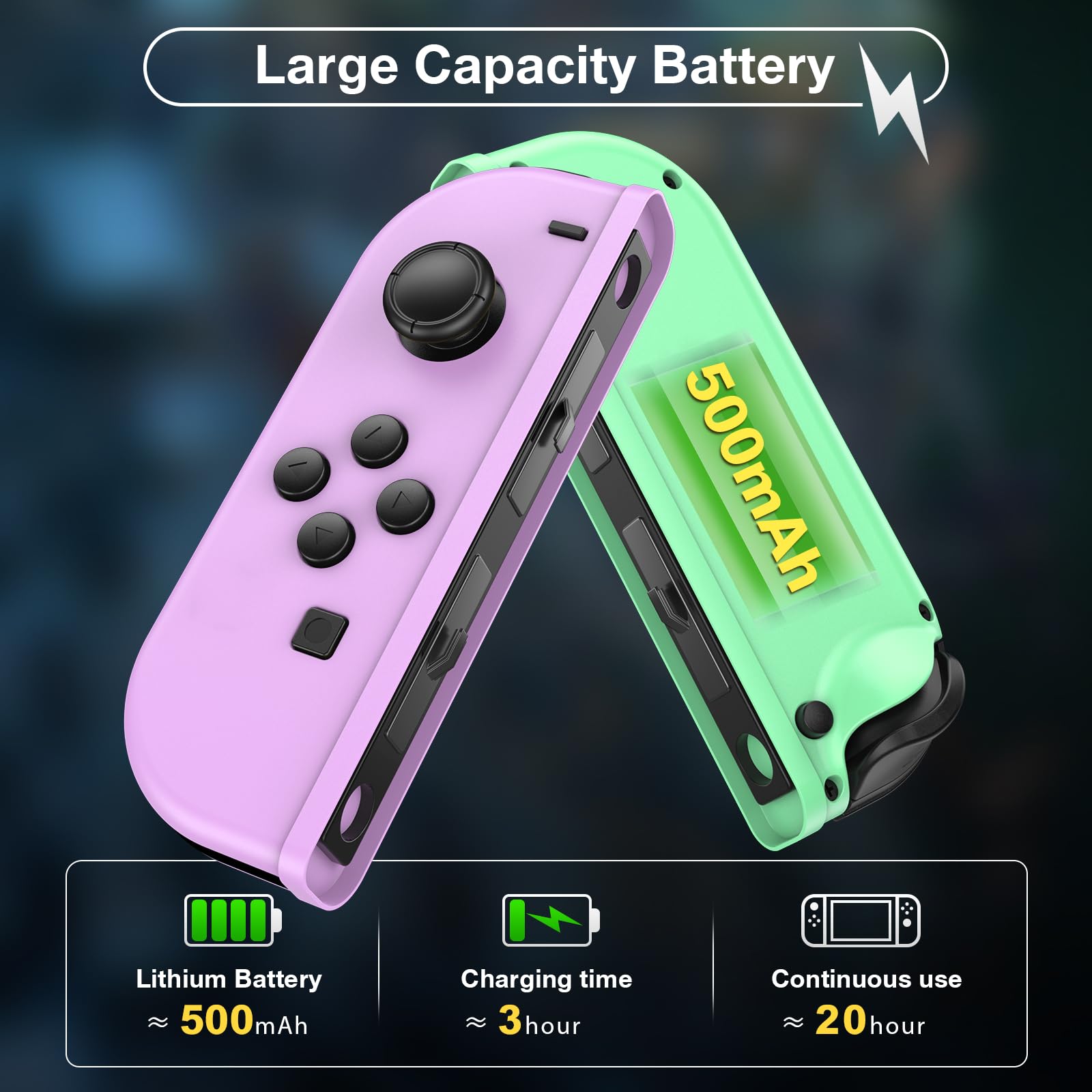 Wireless Nintendo Switch Controller Replacement - Compatible with Switch, Lite & OLED, Motion Control, Wake-up & Dual Vibration - Perfect for Gaming, Multiplayer & Family Entertainment