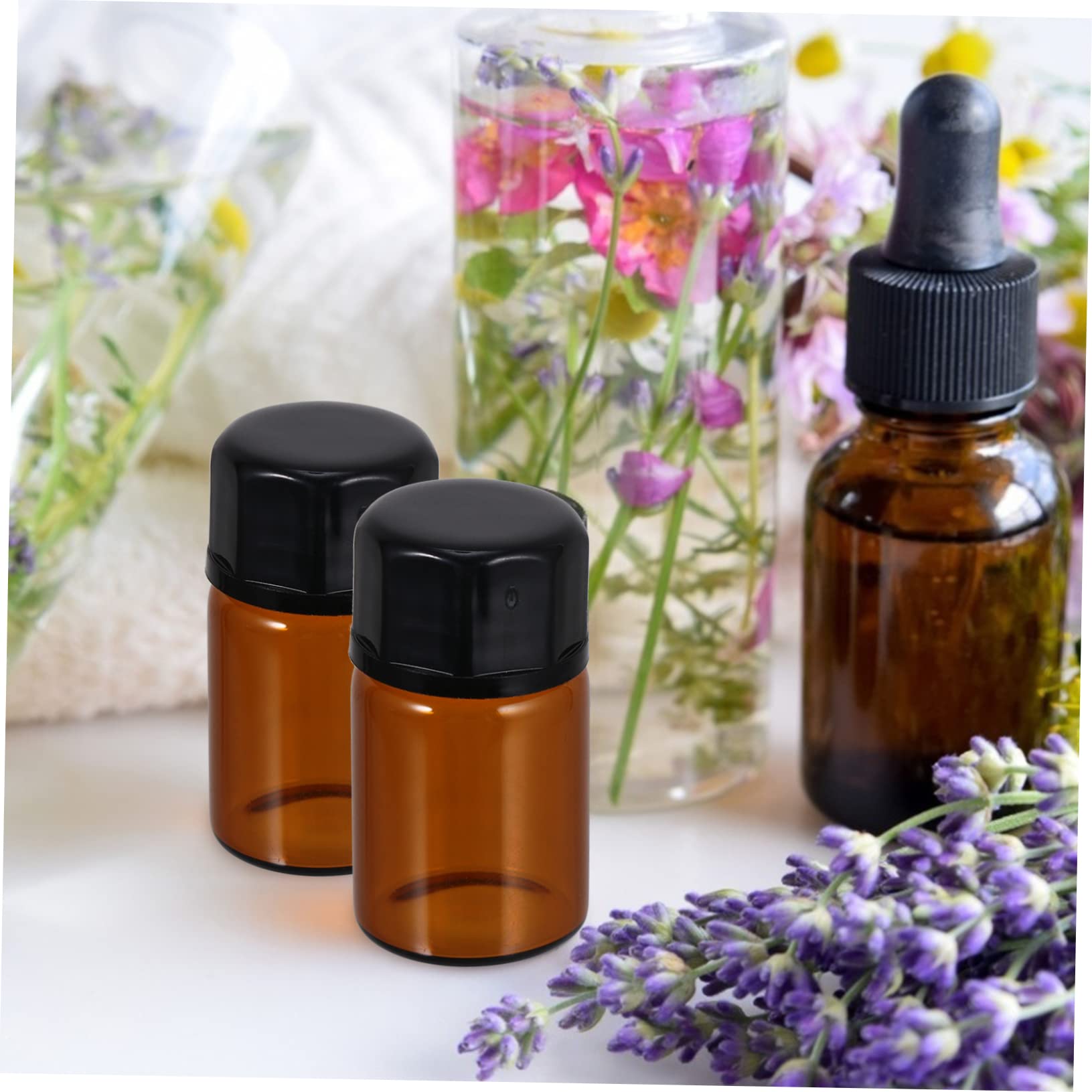Premium 1ml Glass Essential Oil Bottles (50-Pack) - Leakproof, Durable & Travel-Friendly for Aromatherapy, DIY Beauty, Perfume Making & Skincare Products - Perfect for Home, Spa & On-the-Go Use