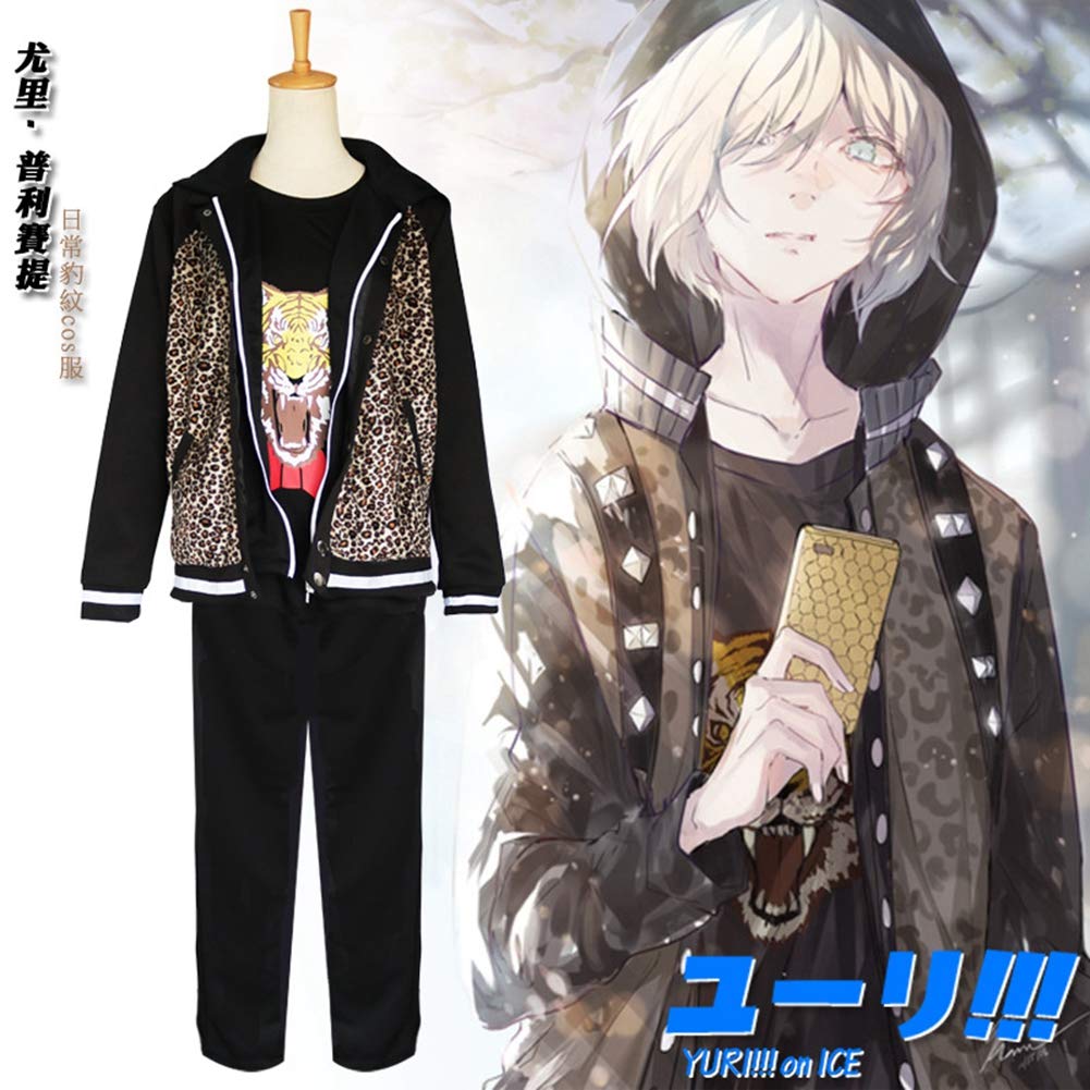 Yuri Plisetsky Anime Cosplay Jacket - Leopard Print Coat for Halloween Party & Daily Wear | Perfect for Cosplay Events, Conventions & Themed Parties