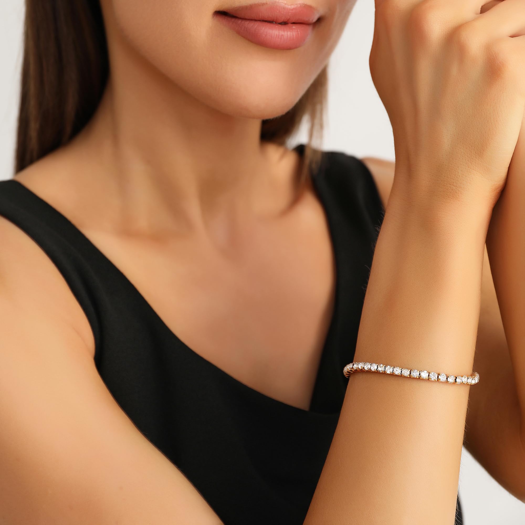 Zealmer Sparkle Multicolor Rhinestone Stackable Stretch Bracelets for Women - Fashion Jewelry for Parties, Weddings & Everyday Wear