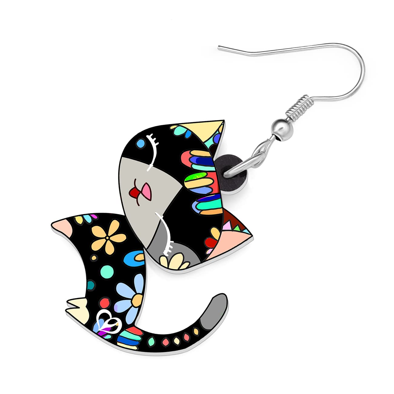 NEWEI Cute Acrylic Anime Cat Earrings - Kawaii Cat Jewelry for Women - Fashionable Cat-Themed Gifts & Accessories - Perfect for Cosplay, Anime Conventions & Everyday Wear