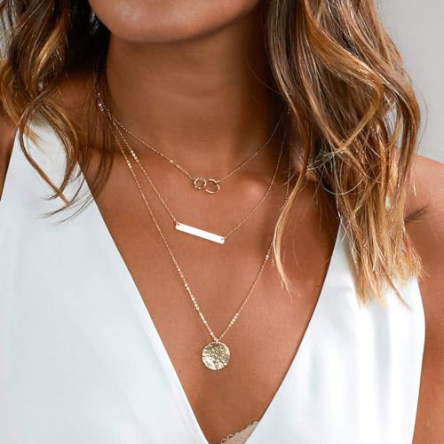C:Silver layer Circle Necklace