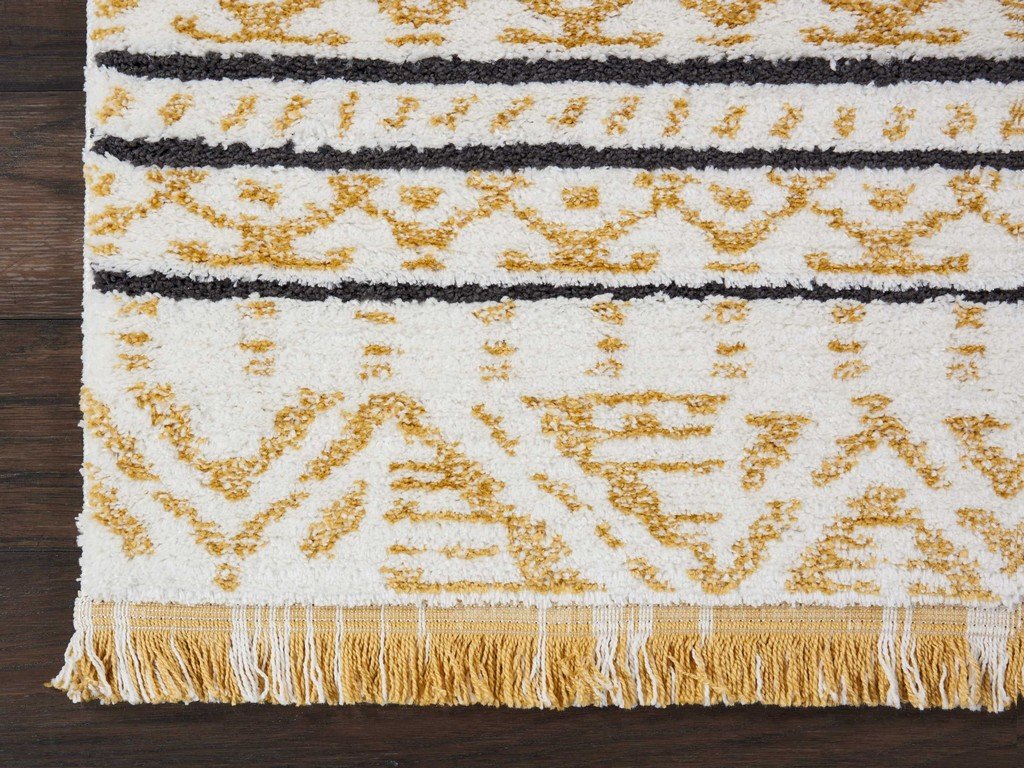 Nourison Kamala Moroccan Yellow 2'2'' x 7'6'' Area Rug - Easy Cleaning, Non-Shedding, Stain Resistant for Bedroom, Living Room, Dining Room & Kitchen | Perfect for High Traffic Areas & Cozy Home Decor (2x7)
