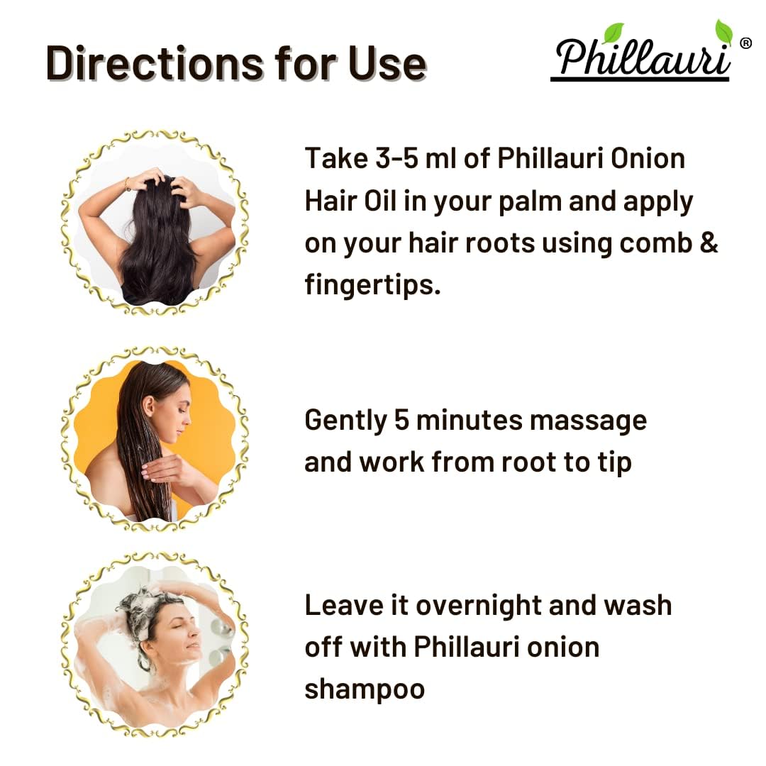 Phillauri Onion Hair Growth Oil - Anti Hair Fall Treatment (400ml) for Stronger Hair