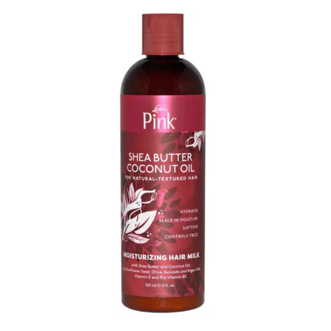 LUSTER PINK Shea Butter & Coconut Oil Moisturizing Hair Milk 12oz - Deep Hydration for Dry, Damaged Hair - Perfect for Daily Hair Care & Styling (Made in Thailand)