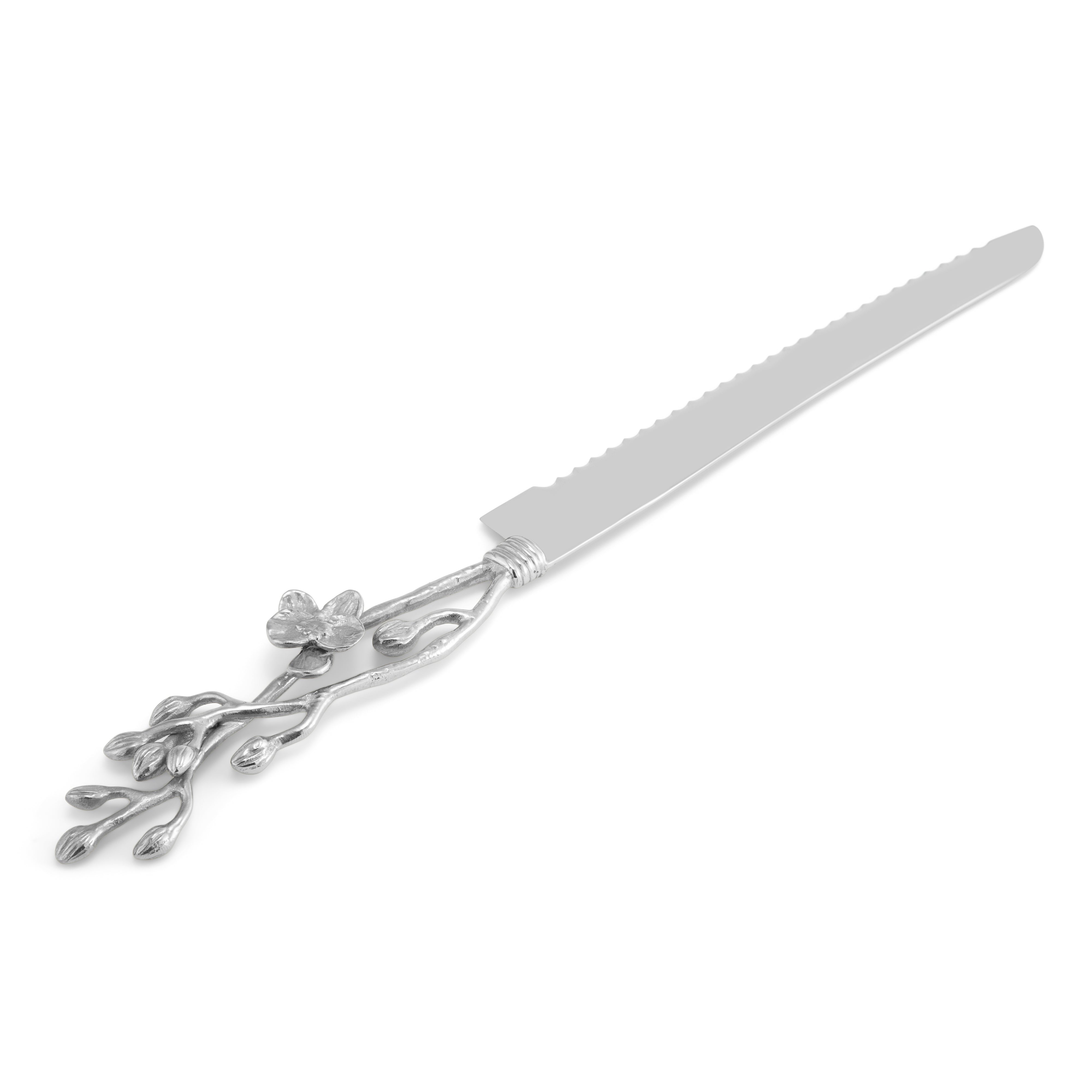 Premium White Orchid Bread Knife - Ultra Sharp Stainless Steel Blade for Slicing Bread, Cakes & Pastries - Perfect for Home Baking, Restaurants & Cafes