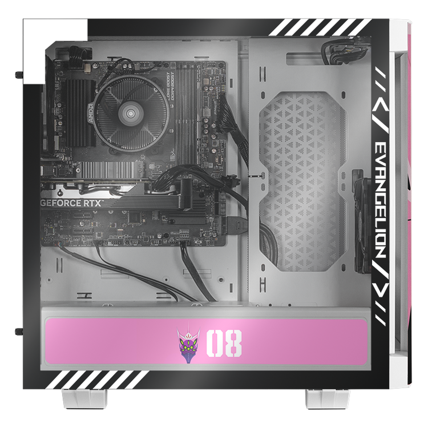 Xtreme Gaming PC with NVIDIA GeForce RTX 4060, AMD Ryzen 7 5700, 32GB RAM, 1TB SSD, WiFi - Perfect for High-End Gaming, Streaming & Content Creation - Evangelion 08 Themed Gaming Setup