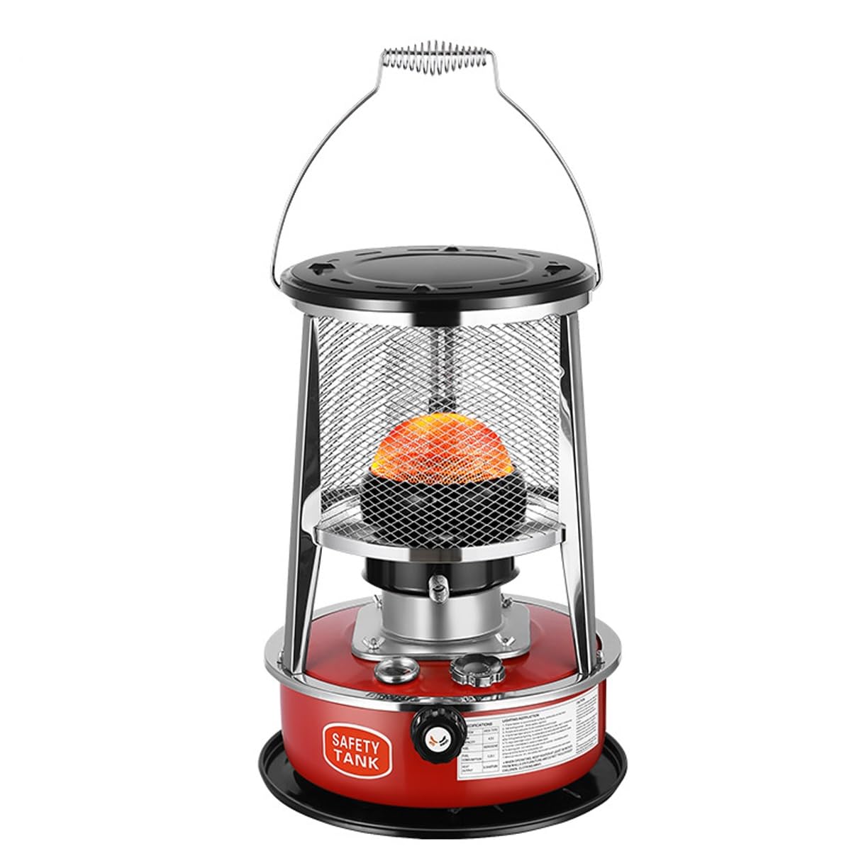 Portable Kerosene Heater Stove for Indoor & Outdoor Use - Large Automatic Extinguishing Camping Heater with Cooking Function - Perfect for Home, Garage, Emergency Heating & Outdoor Adventures (Red)