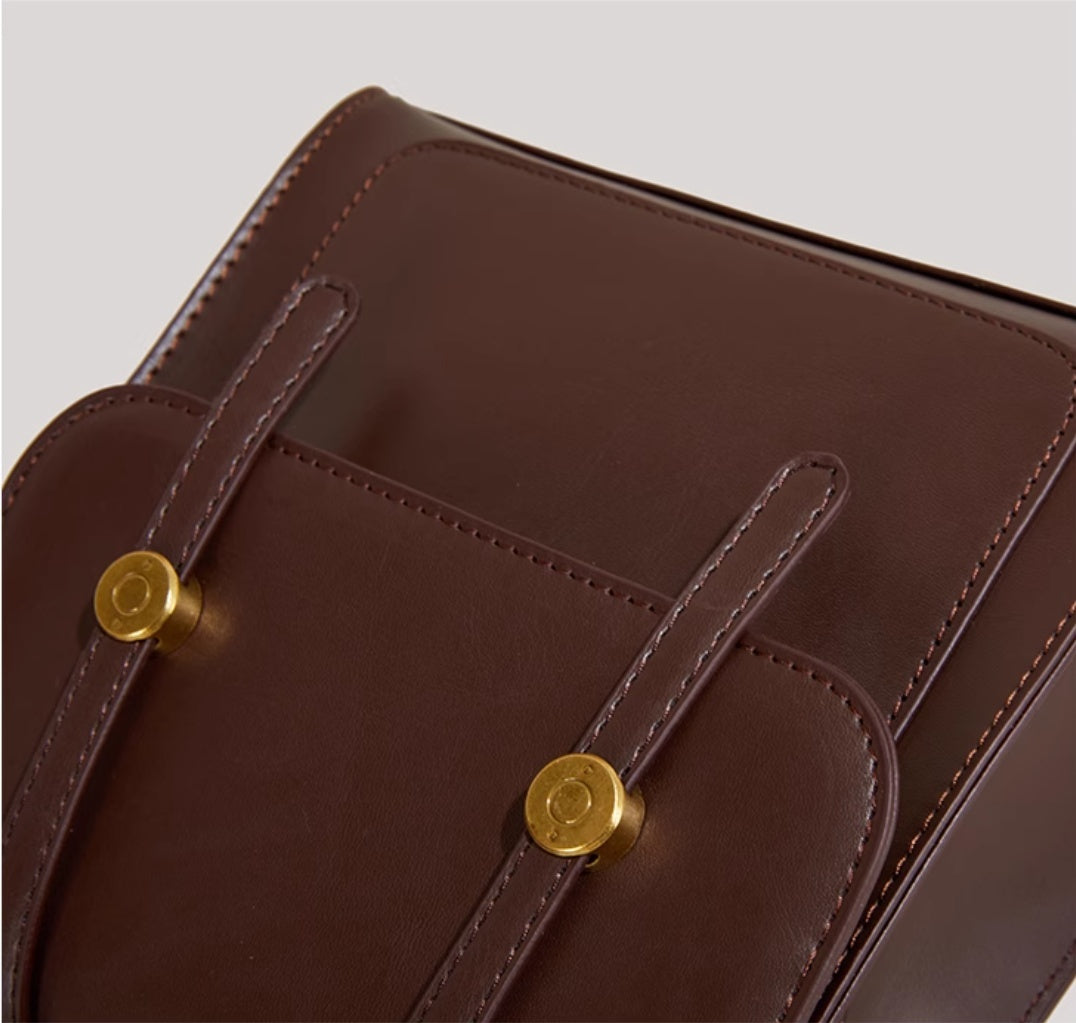 Vegan Leather Buckle Backpack - Crossbody Shoulder Bag for Women & Men | Stylish & Durable for Travel, Work & Daily Use
