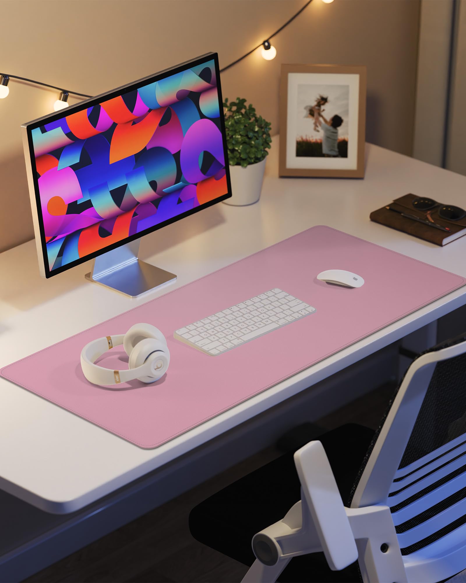 Premium PU Leather Desk Pad Protector - Non-Slip Waterproof Office Desk Mat, Large Mouse Pad & Workstation Cover (36
