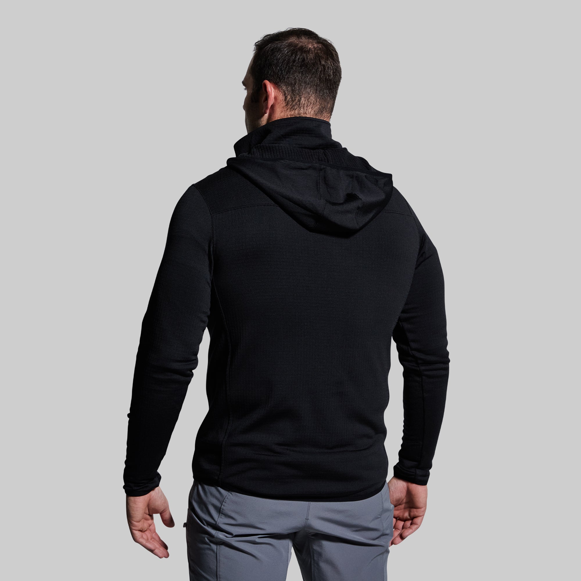 Men's Quiver Half Zip Hoodie - Lightweight Fleece Pullover with Kangaroo Pocket, Black - Perfect for Hiking, Gym & Casual Wear