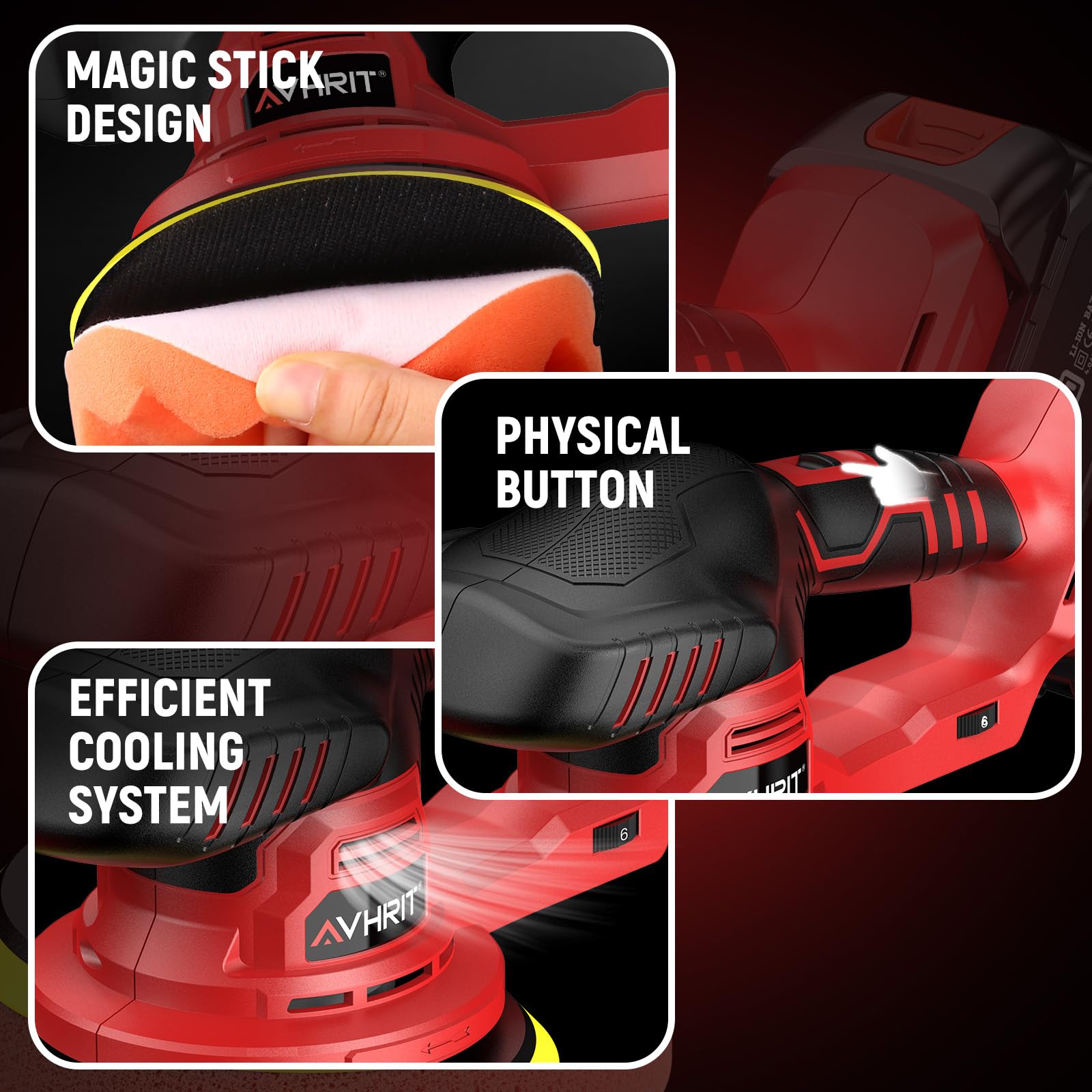 **Upgraded Cordless Polisher with 2x4.0Ah Batteries – 6-Speed Adjustable (5500 RPM) – Car Buffer & Waxing Kit for Auto Detailing, Boat Sanding & Polishing – Includes Tool Bag (Perfect for DIY Car Care & Marine Maintenance)**