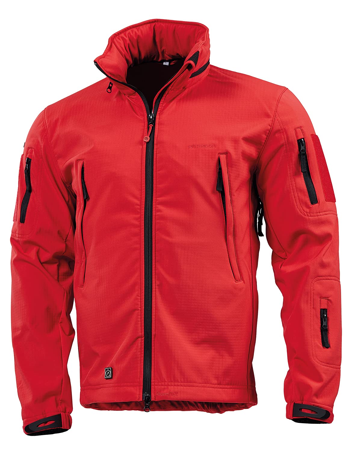 Pentagon Artaxes Men's Lightweight Softshell Jacket - Windproof & Water Resistant Outdoor Jacket for Hiking, Running & Winter Sports (Red)
