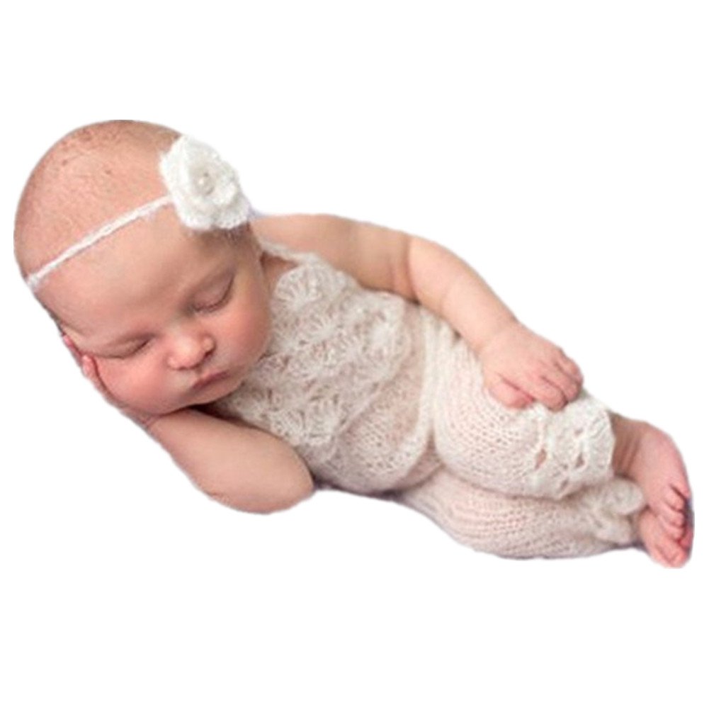 Newborn Baby Photography Props Set - Floral Headdress & Pants for Girls | Perfect for Baby Shower, First Birthday & Professional Photo Shoots