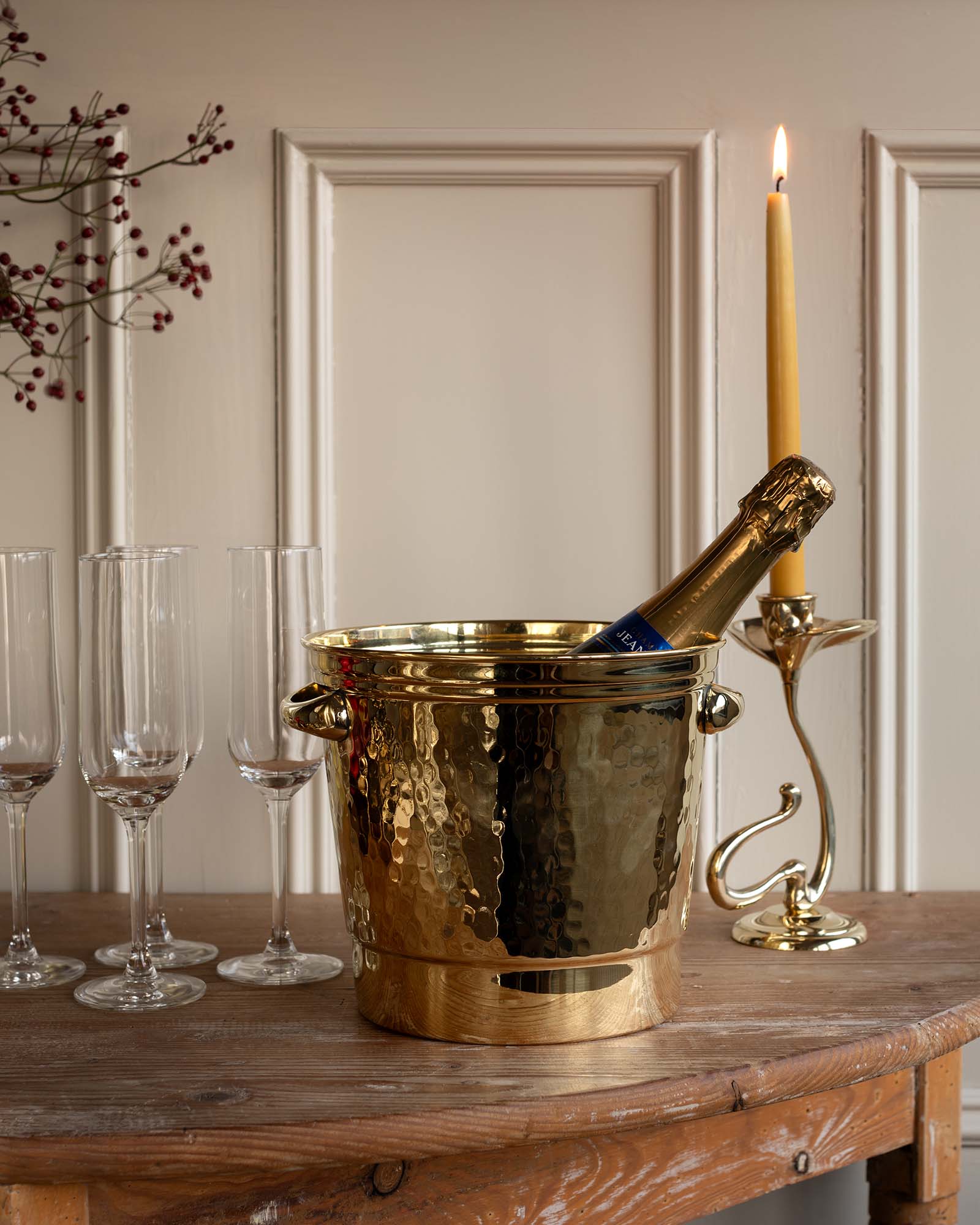 4L Brass Champagne Bucket - Elegant Wine Cooler for Parties, Weddings & Special Events - Perfect for Chilling & Serving Champagne, Sparkling Wine & Beverages