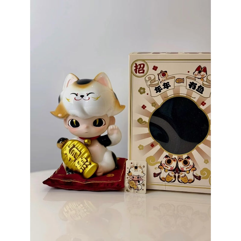 DIMOO Maneki Neko Fortune Cat Limited Edition Collectible Figurine - Lucky Charm for Home, Office & Gift Giving