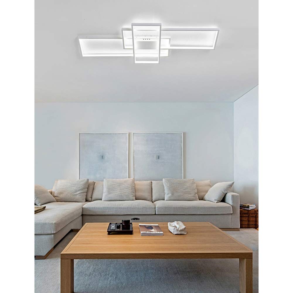 Dimmable LED Ceiling Light with Remote Control - Modern Flush Mount Acrylic Chandelier for Living Room, Kitchen Island, Dining Room, Bedroom & Bathroom | Energy-Efficient Home Lighting Solution for Stylish Interior Decor