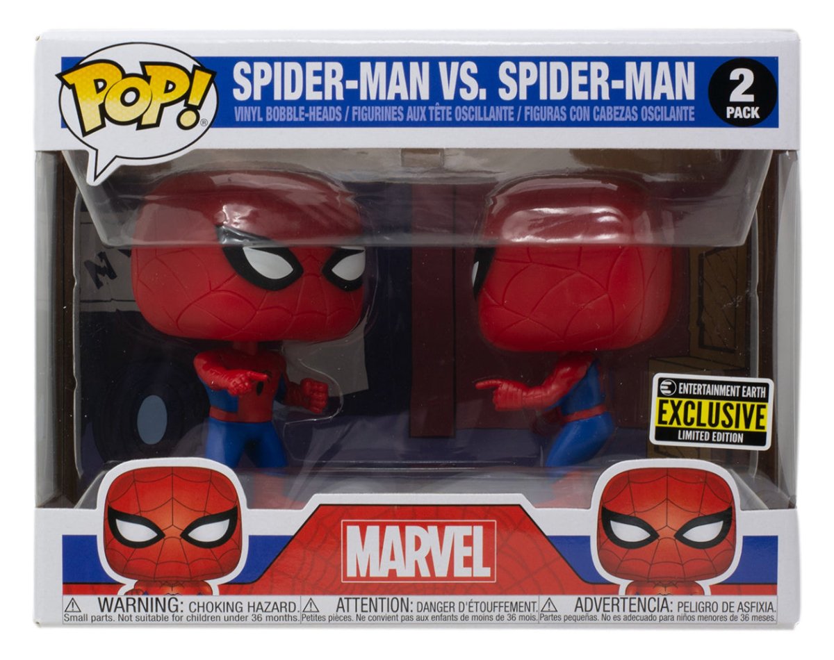 Marvel Spider-Man vs Spider-Man 2-Pack Funko Pop! Vinyl Figures - Collectible Action Figures for Marvel Fans, Home Decor & Gift Ideas