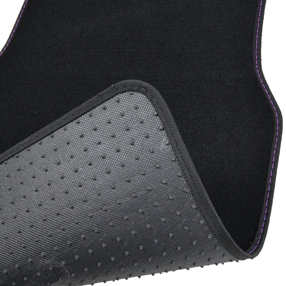 BDK Purple White Butterfly Car Floor Mats - 4 Piece Full Set for Cars, Trucks, SUVs & Vans | Non-Slip Rubber Backing | Universal Fit (MT-509-PP) | Perfect for Daily Commute, Road Trips & Protecting Vehicle Interior