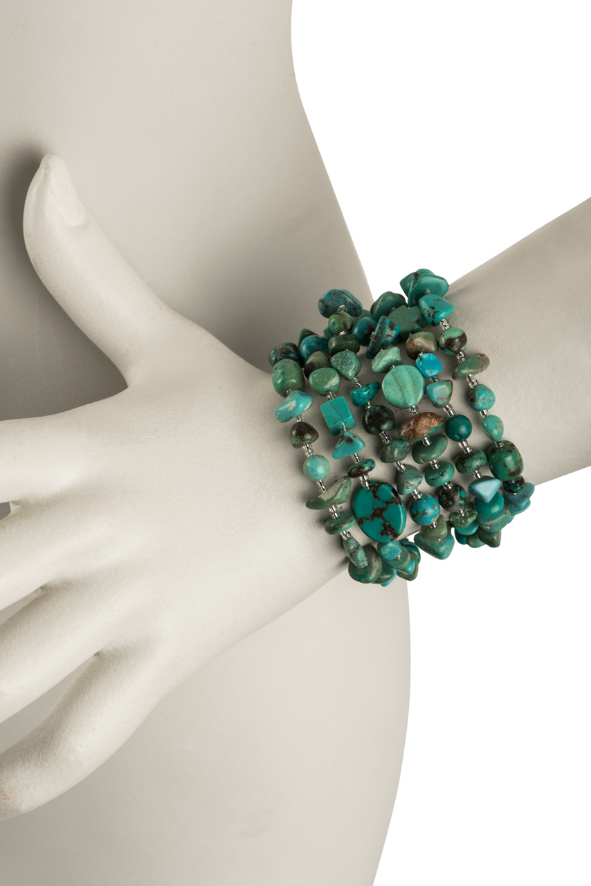 Paige Wallace Turquoise Mixed Stone Bracelet - Handmade Boho Beaded Bracelet for Women | Perfect for Yoga, Meditation & Everyday Wear