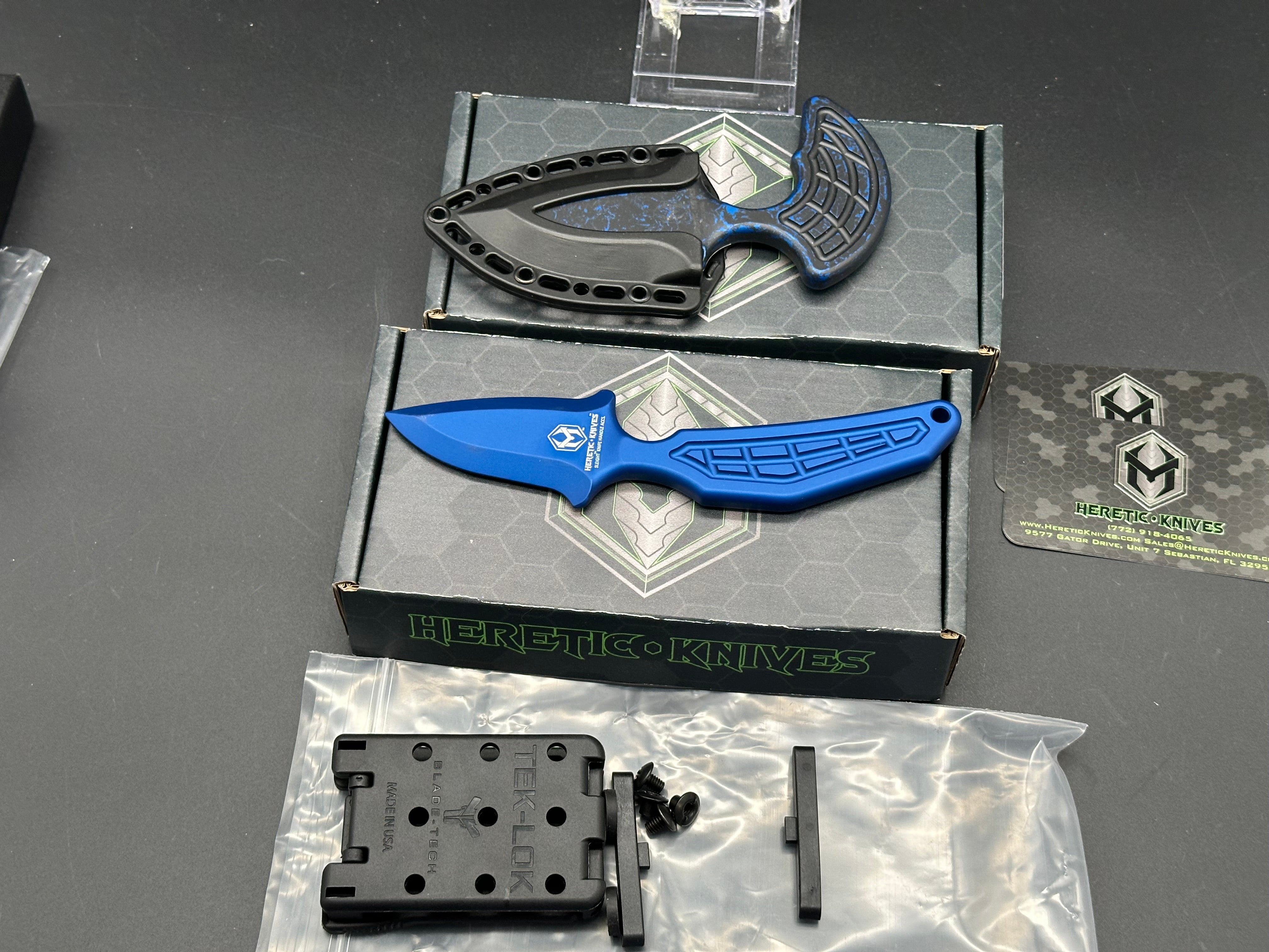 Heretic Sleight Push Dagger Set with Sheath - Tactical Self Defense Knife for Outdoor Survival, EDC & Camping