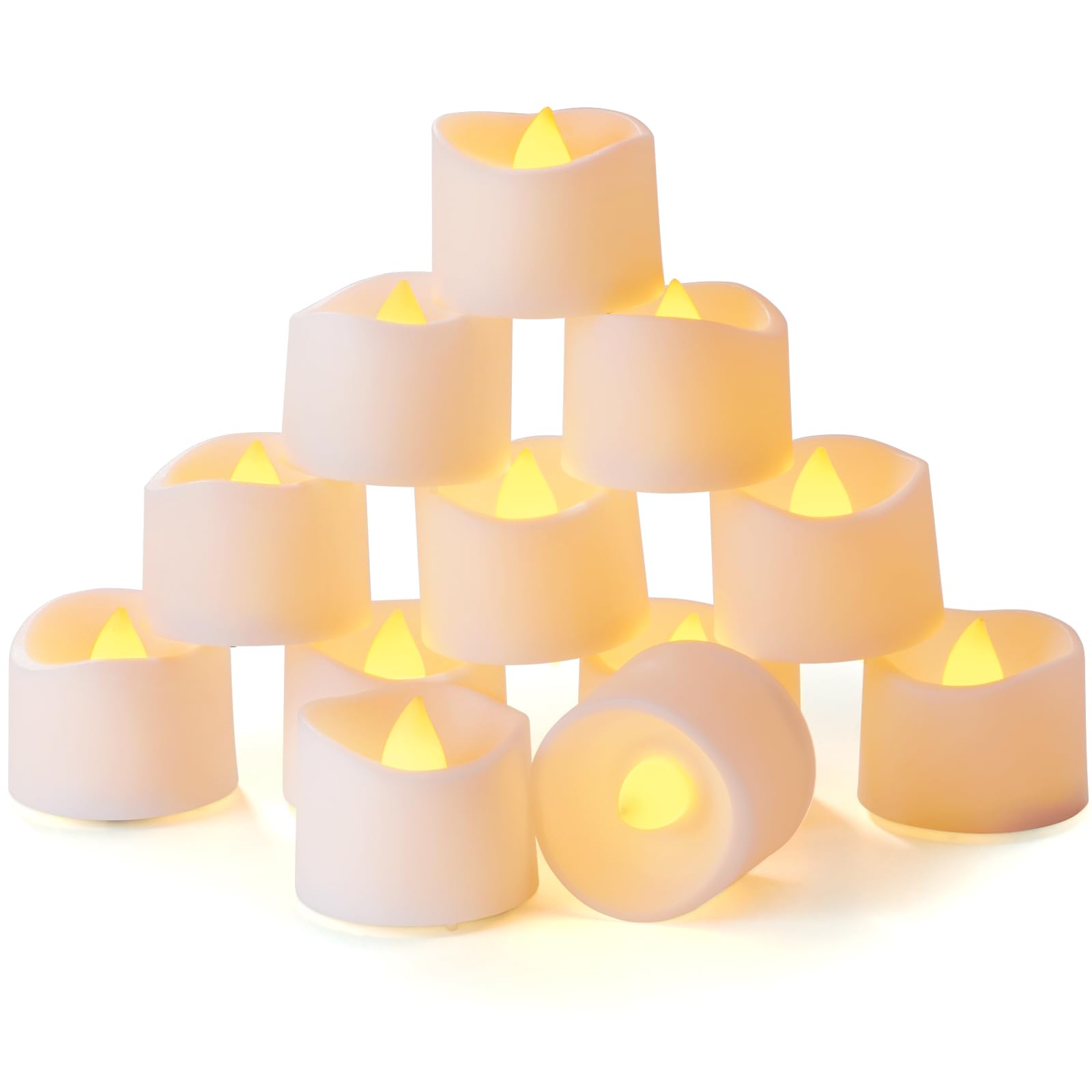 Homemory Flameless LED Tea Light Candles - 24-Pack Battery Operated Candles with 6-Hour Timer & Auto On/Off, Perfect for Table Centerpieces, Lanterns, Holiday Decor, Weddings, Romantic Dinners & Home Ambiance Lighting