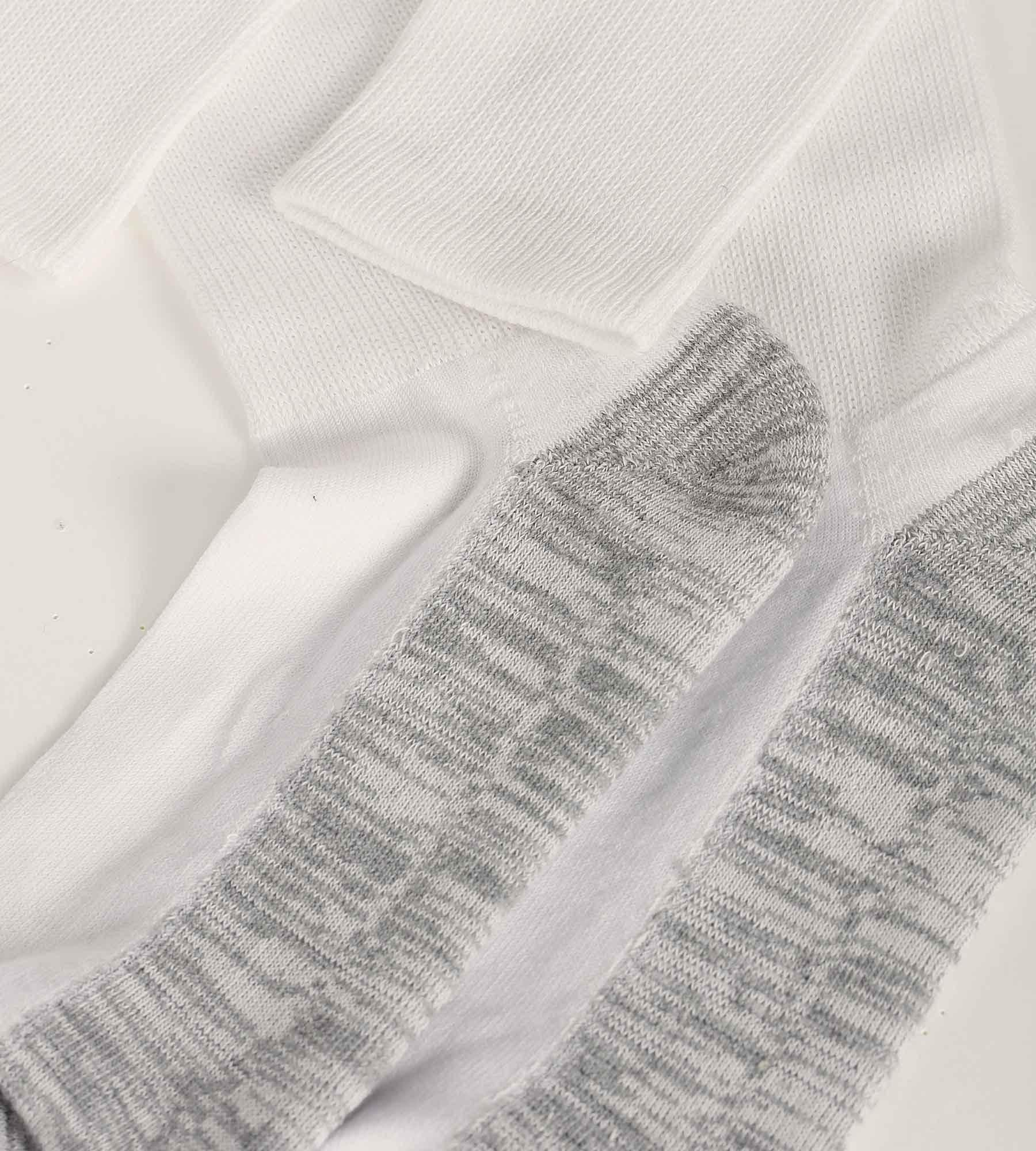 3 Pairs Men's Cotton Socks - White & Grey Athletic Crew Socks for Running, Gym & Casual Wear - EcoDim Sport Socks Pack