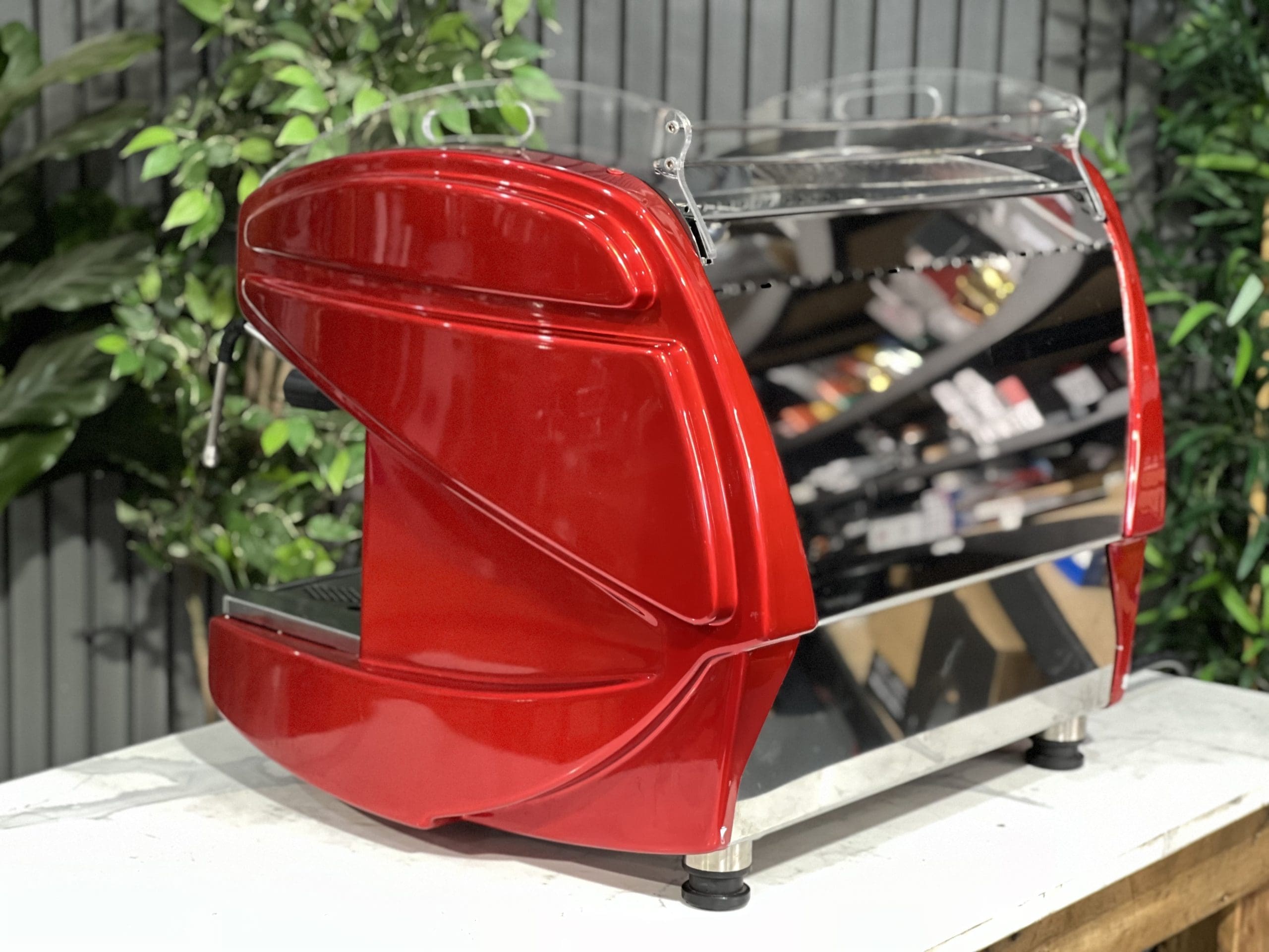 BFC Lira Compact 2 Group Red Espresso Machine - Professional Coffee Maker for Home & Cafe Use