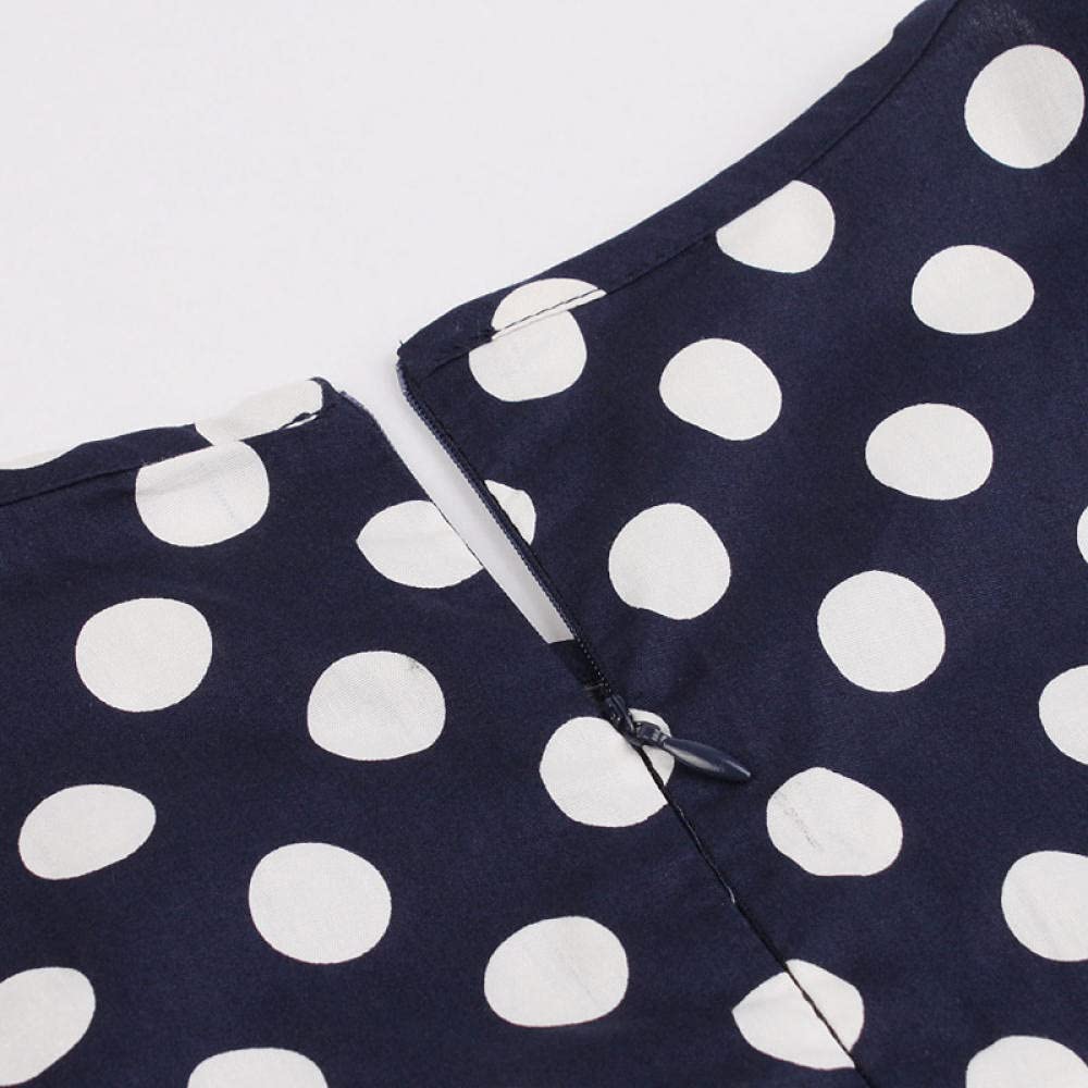 Vintage Polka Dot Pleated Skirt Dress for Women with Side Pockets & Cap Sleeves - Summer Flowy Midi Skirt for Casual Outings, Beach Vacations and Date Nights