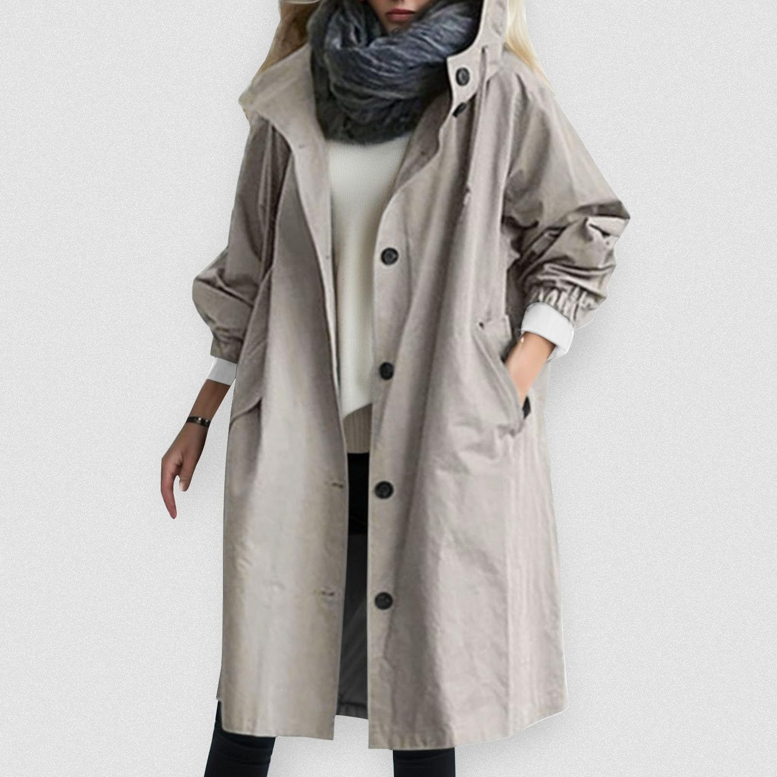 Women's Waterproof Rain Jacket - Lightweight Hooded Windbreaker Trench Coat for Outdoor Activities | Hiking, Camping & Commuting in All Weather