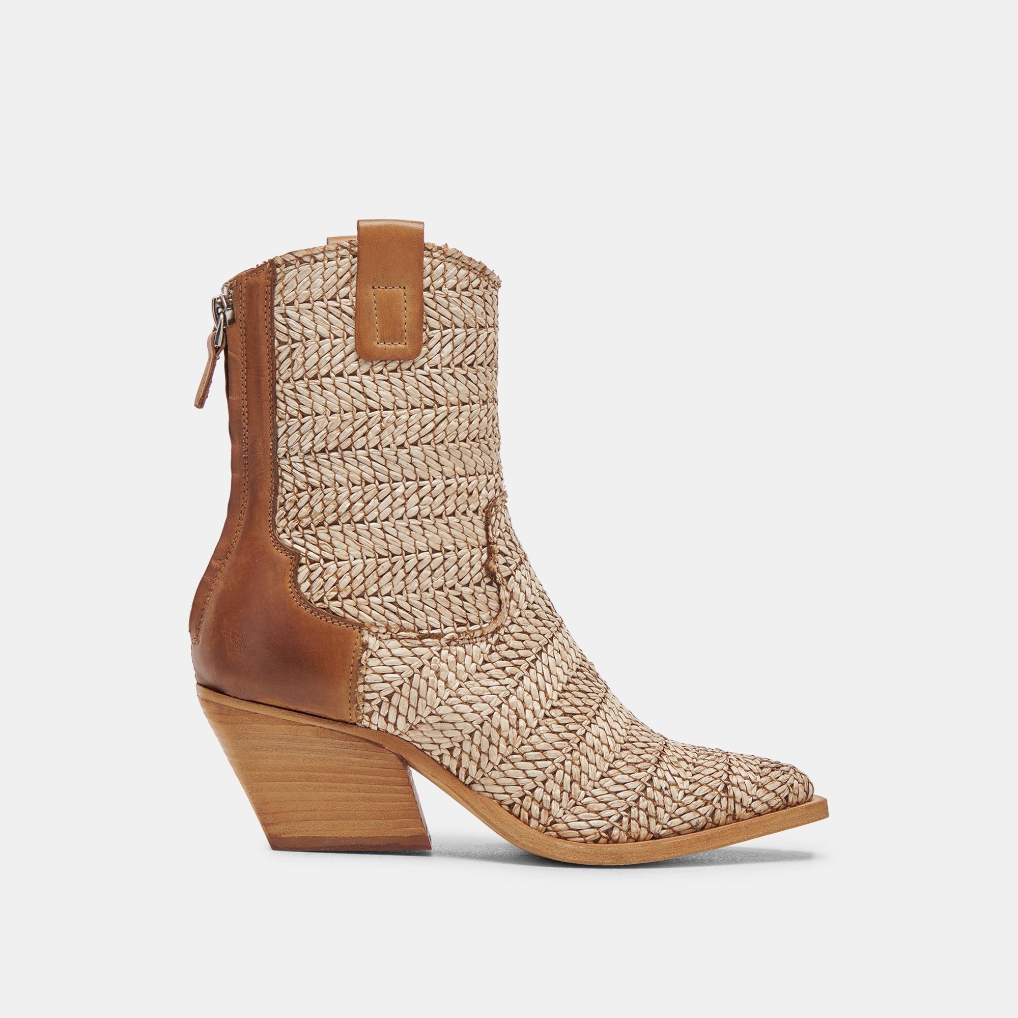 TEXIN Women's Brown Multi Raffia Booties - Comfortable Summer Sandals for Beach, Vacation & Casual Outings