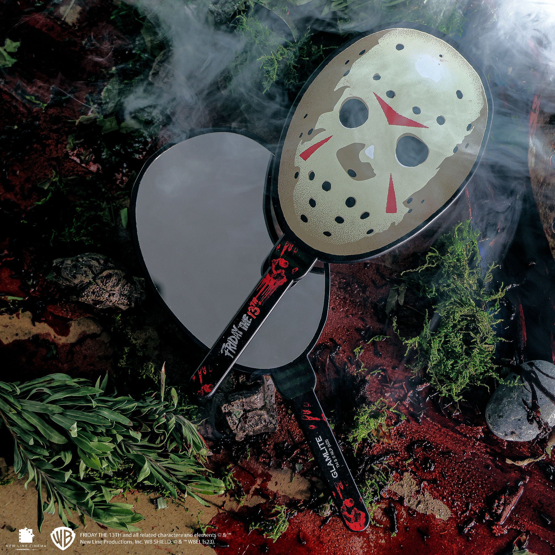 Friday the 13th x Glamlite Horror Makeup Mask Mirror - Halloween Cosplay & Themed Party Accessory for Horror Fans