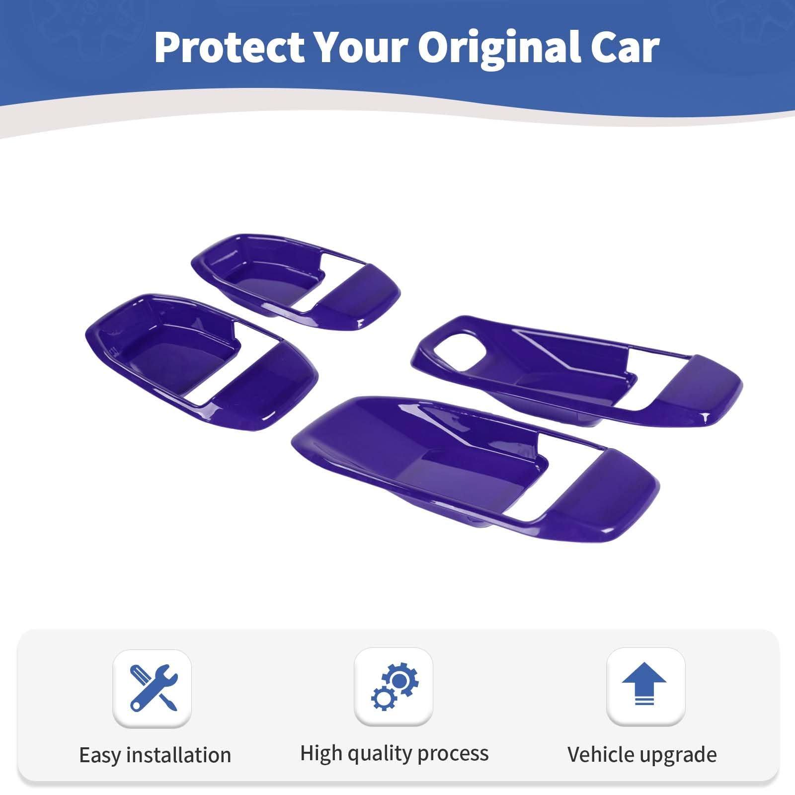 RT-TCZ Jeep JL Inner Door Handle Bowl Cover Trim - Compatible with Jeep Wrangler JL/JLU & Gladiator JT (2018-2024) - Purple Interior Accessories (4-Piece Set) - Upgrade Your Vehicle's Interior Style & Protection