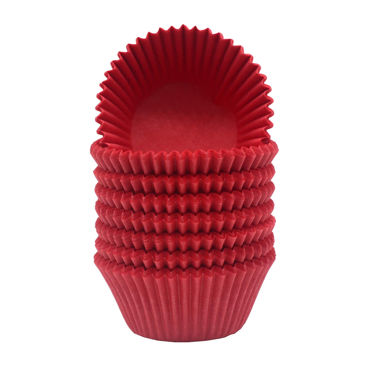 Premium Red Greaseproof Cupcake Liners - Standard Size Muffin Baking Paper Cups (200 Count) for Home Baking, Party Decorations & Professional Bakeries