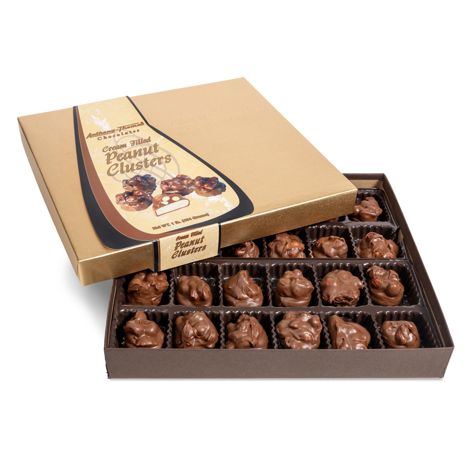 Anthony Thomas Milk Chocolate Peanut Clusters - Cream Filled Peanut Butter Candies Covered in Rich Milk Chocolate (24 Count) - Perfect for Gifts, Parties & Sweet Cravings