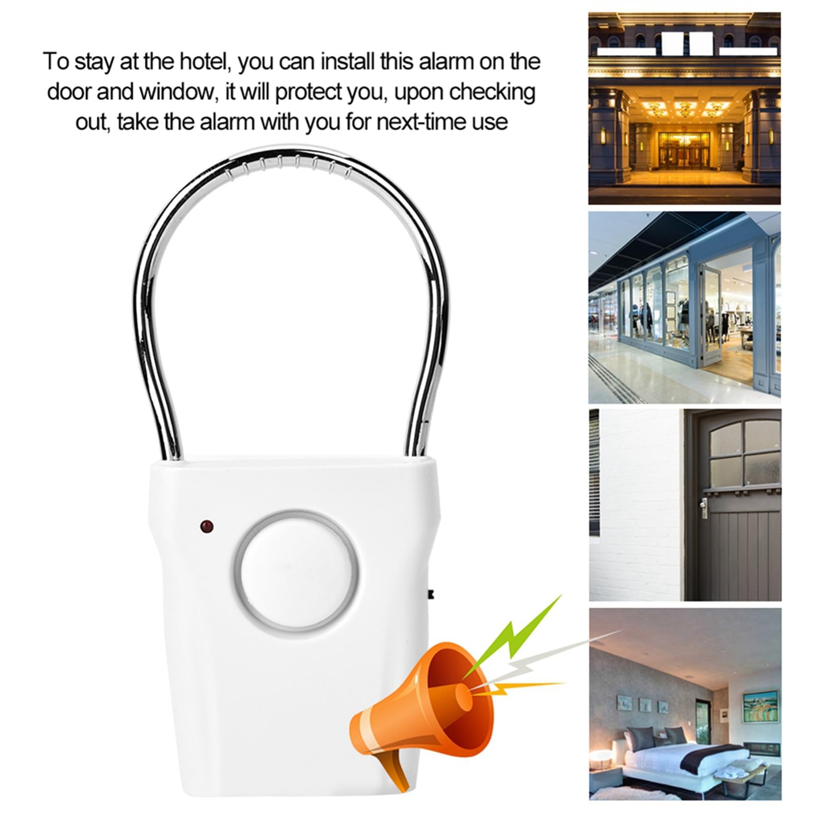 120dB Loud Door Handle Alarm - Security Door & Window Entry Alarm with Doorknob Sensor for Home Security & Child Safety | Perfect for Apartments, Dorms, and Vacation Rentals