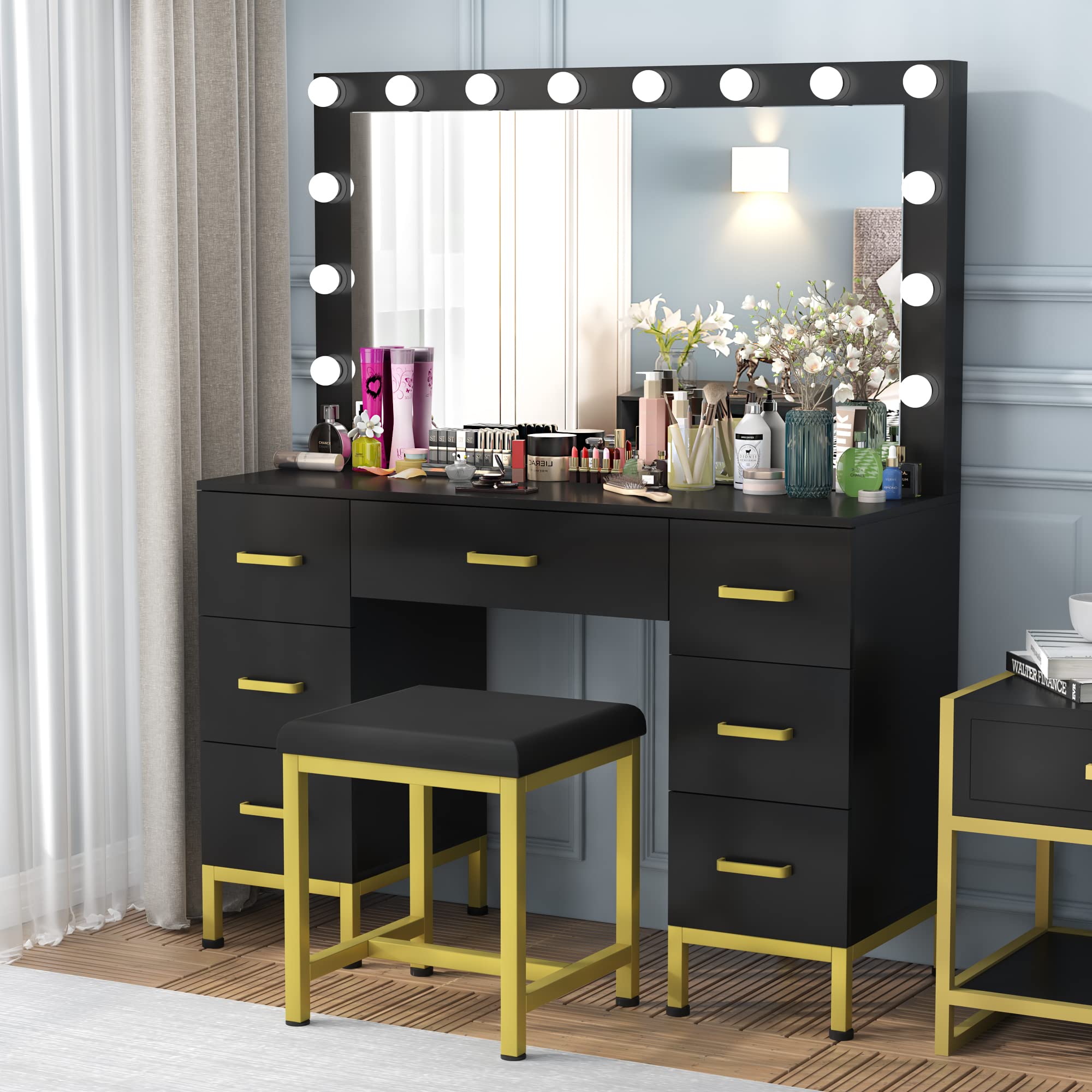 Modern Makeup Vanity with LED Lights - 44