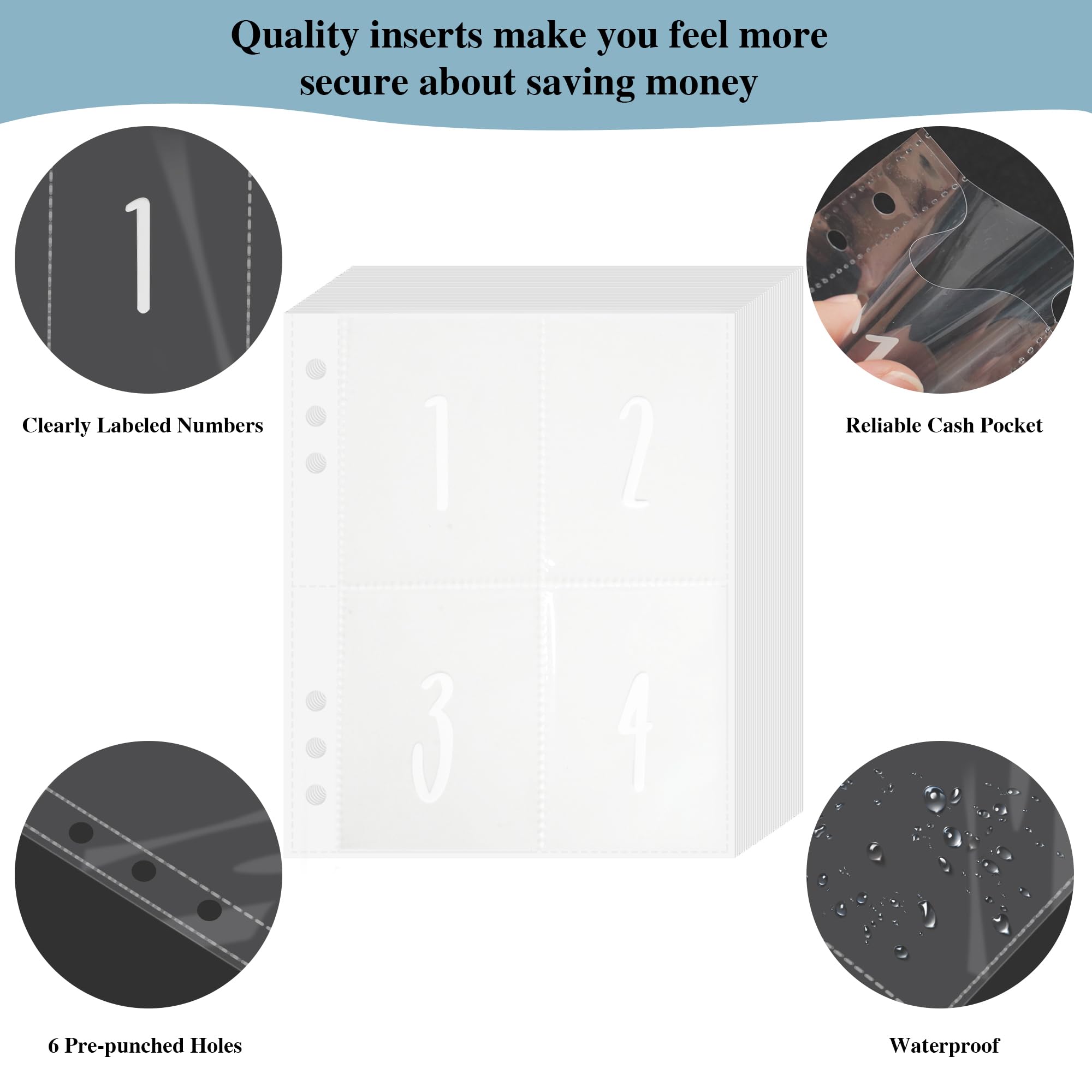 100 Envelope Savings Challenge Binder - Budget Planner & Money Saving Tracker for $5050 Goal | Daily Savings Organizer | Fun & Easy Financial Planning Tool | BlueMarble Design | Perfect for Home Budgeting, Personal Finance Management & Cash Envelope System
