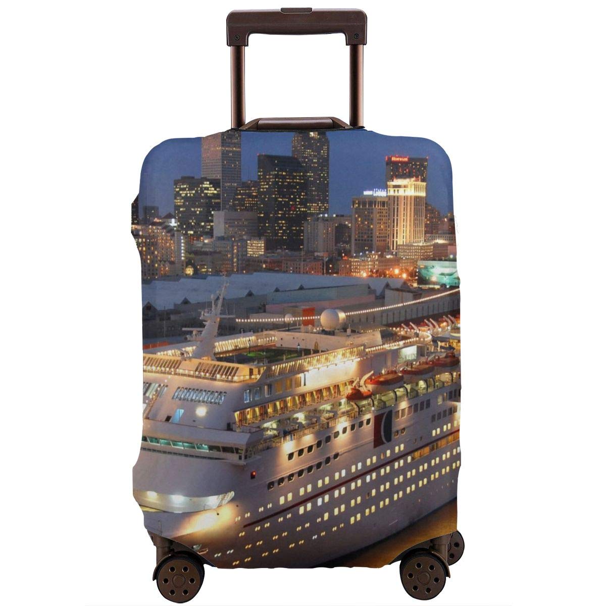 Waterproof Luggage Cover for 18-32 Inch Suitcases - Cruise Ship Ocean Liner Design Travel Protector | Perfect for Air Travel, Vacation & Cruise Trips