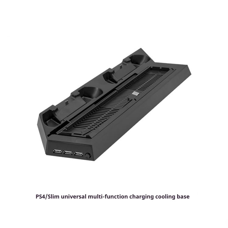 PS4 Cooling Stand with Dual Controller Charger - Vertical Cooling Fan for PS4 Slim/PS4 Pro - Base Mount Gaming Accessory | Perfect for Long Gaming Sessions & Console Protection