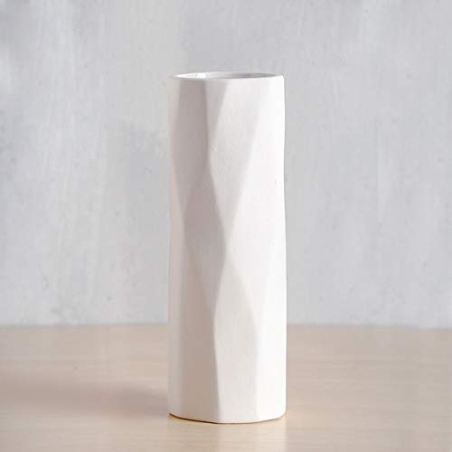 Laimiao White Ceramic Flower Vase - Nordic Style Desktop Decor for Floral Arrangements, Home & Office Decoration | Perfect for Living Room, Bedroom, Wedding Centerpieces
