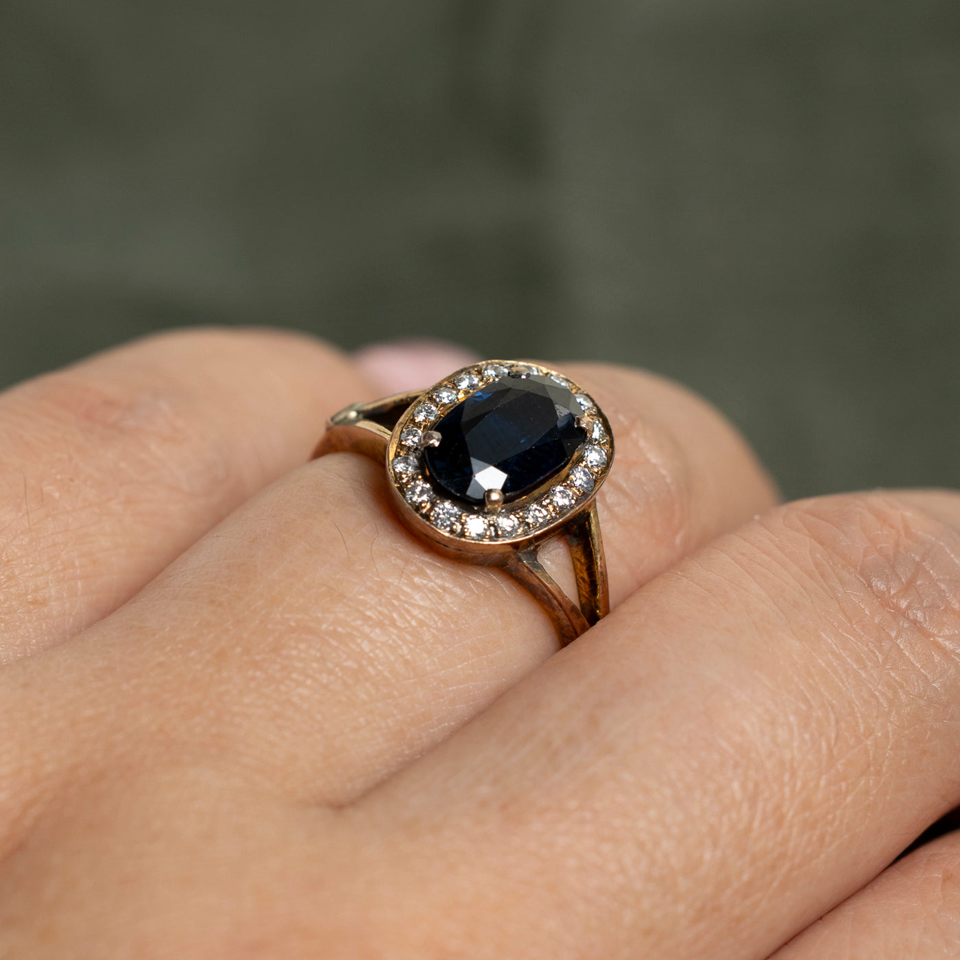 1.31ct Oval Cut Sapphire & Diamond Halo Engagement Ring | 0.20ctw White Gold Wedding Band | Size 6 | Perfect for Proposals, Anniversaries & Special Occasions