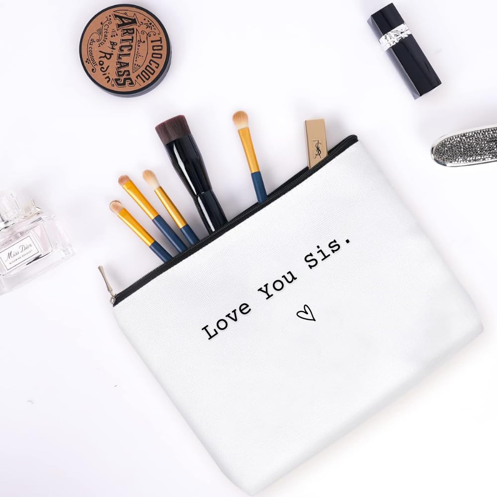 **Christmas Gifts for Sisters - Personalized Makeup Cosmetic Bag for Women | Stocking Stuffers, Birthday, Graduation, Bridal Shower Gifts | Travel Toiletry Case for Sister, Brother & Loved Ones | Perfect for Holidays, Parties & Everyday Use**