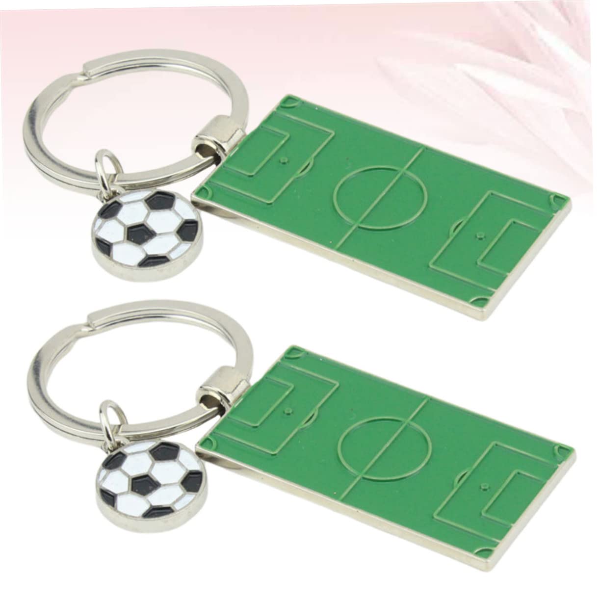 GAROZATION 2-Pack Mini Football Field Keychain - Zinc Alloy Sports Pendant for Keys, Backpacks & Gifts - Perfect for Football Fans, Players & Coaches - Great for Game Day, Fan Gear & Team Spirit