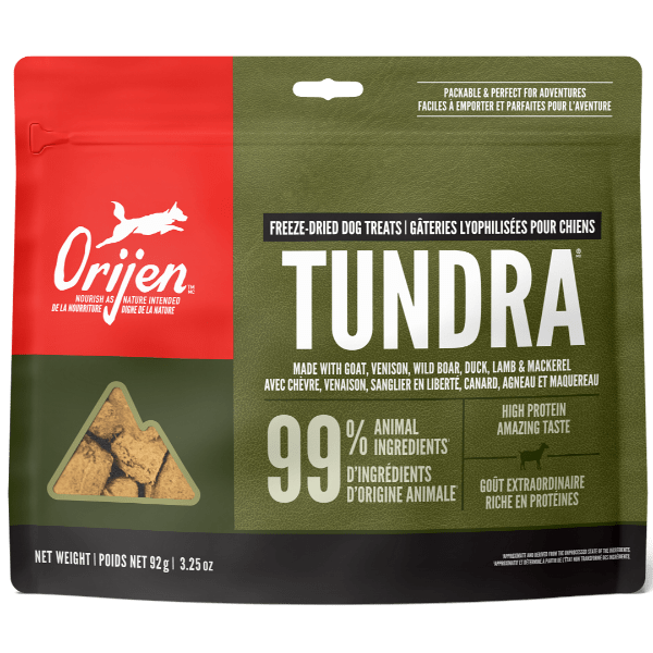 Orijen Tundra Freeze-Dried Dog Treats - High-Protein, Grain-Free Natural Snacks for All Breeds - Perfect for Training, Rewards & Outdoor Adventures